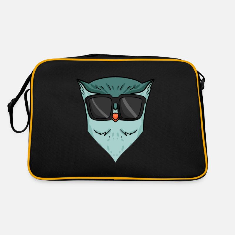 Coole Eule mit Sonnenbrille Retro Tasche