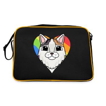 Chat LGBT Turc Van Rainbow - Sac Retro - noir/or - Dos