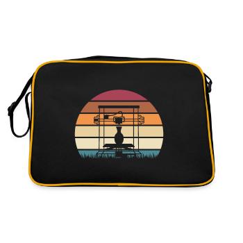 3d Printer Gift for Nerd Hobby Printing Machine - Retro Bag - black/gold - Back