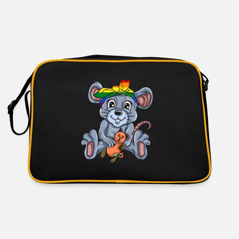 Maus Geschenk Mäuschen Kinder Herren Mouse Rat Retro Tasche