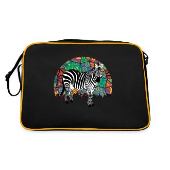 Zebra Africa Horse Hipster Gift Animal Stripe - Retro Bag - black/gold - Back