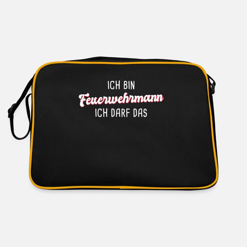 Feuerwehrmann - Retro Tasche - Schwarz/Gold