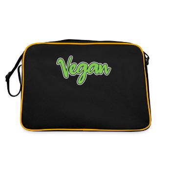 Végétalien - Sac Retro - noir/or - Dos