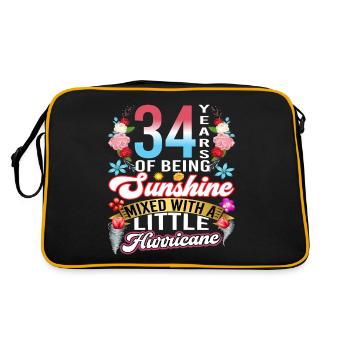 34 years of sunshine mixed with a small - Retro Bag - black/gold - Back