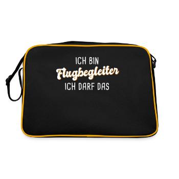 Flugbegleiter - Retro Tasche - Schwarz/Gold - Hinten
