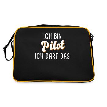 Pilot - Retro Tasche - Schwarz/Gold - Hinten