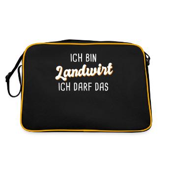 Landwirt - Retro Tasche - Schwarz/Gold - Hinten