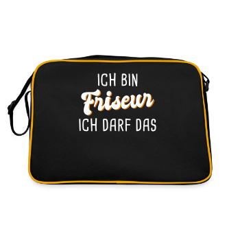 Friseur - Retro Tasche - Schwarz/Gold - Hinten