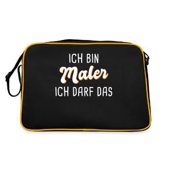 Maler - Retro Tasche - Schwarz/Gold - Hinten