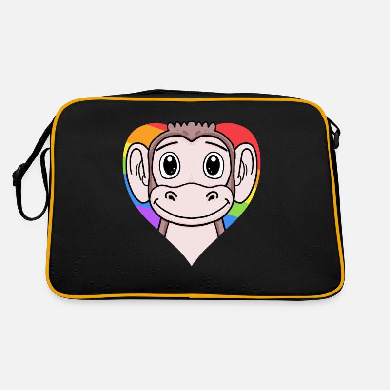 LGBT Tier Affe Regenbogen Retro Tasche