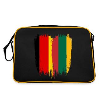 Allemagne Drapeau Lituanie - Sac Retro - noir/or - Dos