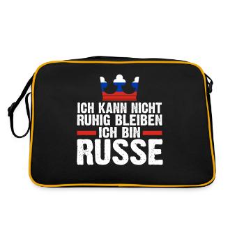 Russland Russen Russisches - Retro Tasche - Schwarz/Gold - Hinten