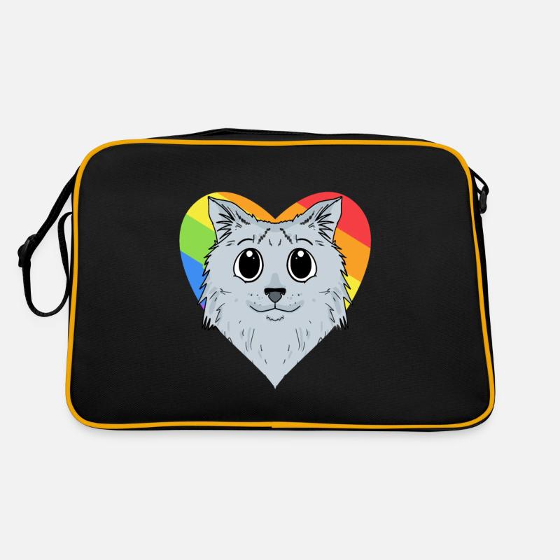 LGBT Cat Siberian Cat Rainbow Retro Bag