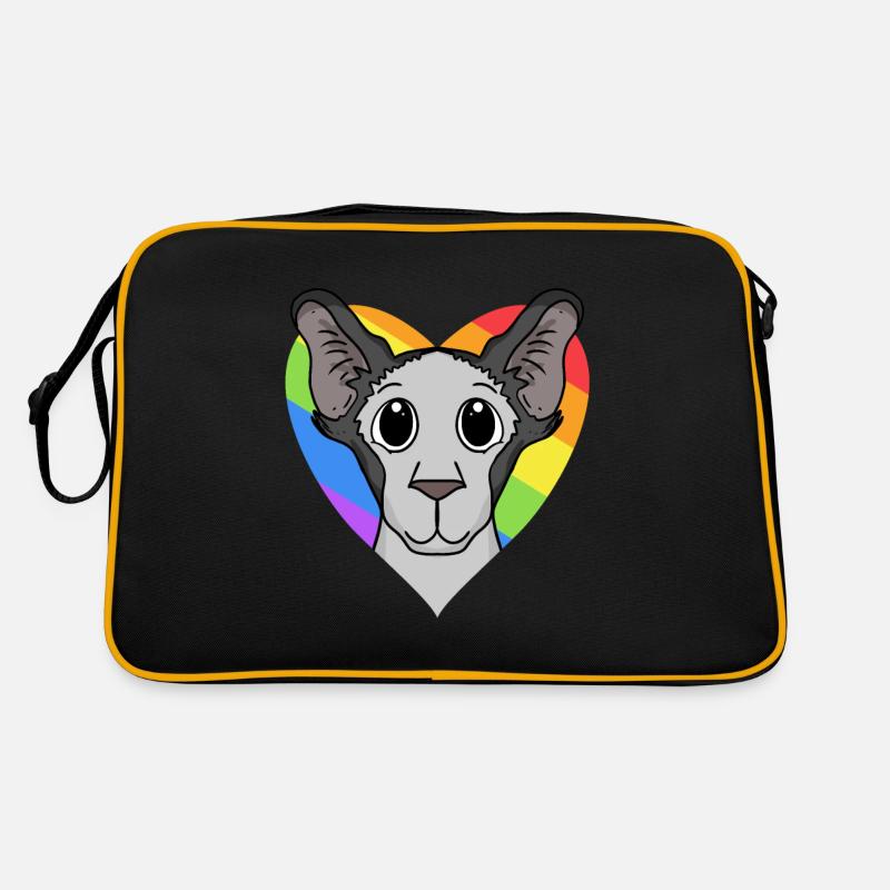 LGBT Katze Orientalisch Kurzhaar Regenbogen Retro Tasche