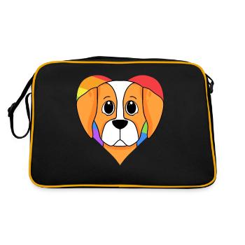 Chien LGBT Epagneul Breton Arc-en-ciel - Sac Retro - noir/or - Dos