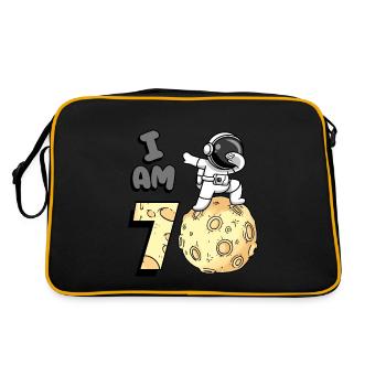 Ich Bin 1 Raum Astronaut Kind Moon Walker 1. - Retro Tasche - Schwarz/Gold - Hinten