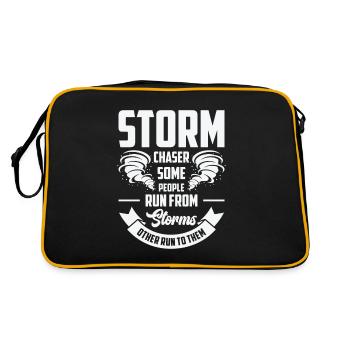 Storm Hunter Tornados Storm Chaser Gift - Retro Bag - black/gold - Back