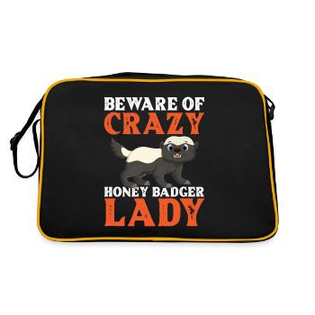Funny honey badger - Retro Bag - black/gold - Back