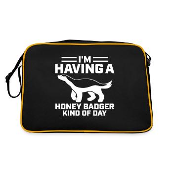 Funny honey badger - Retro Bag - black/gold - Back