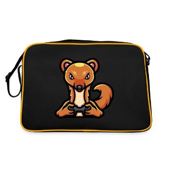 Funny Honey Badger Gamer Video Game - Retro Bag - black/gold - Back