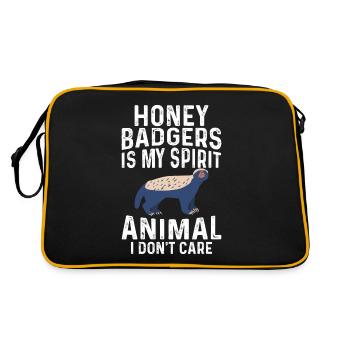 Funny honey badger - Retro Bag - black/gold - Back