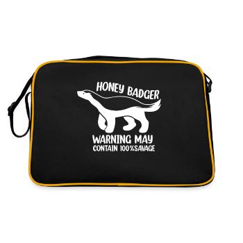Funny honey badger - Retro Bag - black/gold - Back