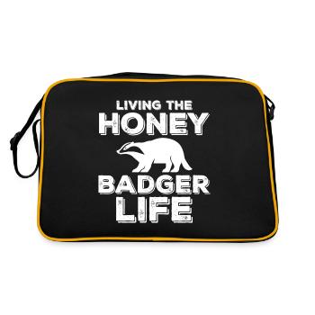 Funny honey badger - Retro Bag - black/gold - Back