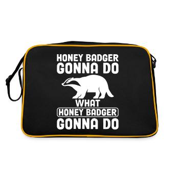 Funny honey badger - Retro Bag - black/gold - Back