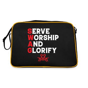 Flying Spaghetti Monster FSM - Retro Bag - black/gold - Back