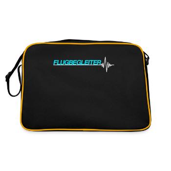 Flugbegleiter - Retro Tasche - Schwarz/Gold - Hinten