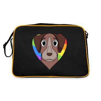 Gay Rainbow Pointer Dog - Retro Bag - black/gold - Back