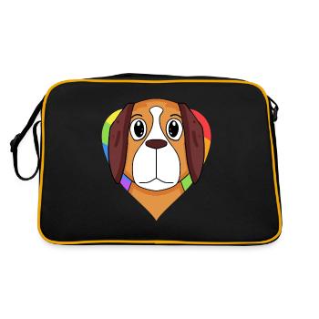 Cœur arc-en-ciel de chien St. Bernard - Sac Retro - noir/or - Dos