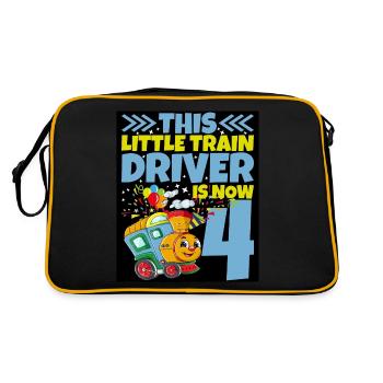 4ème anniversaire ce petit conducteur de train a maintenant 4 ans - Sac Retro - noir/or - Dos