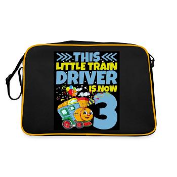 3ème anniversaire ce petit conducteur de train a maintenant 3 ans - Sac Retro - noir/or - Dos