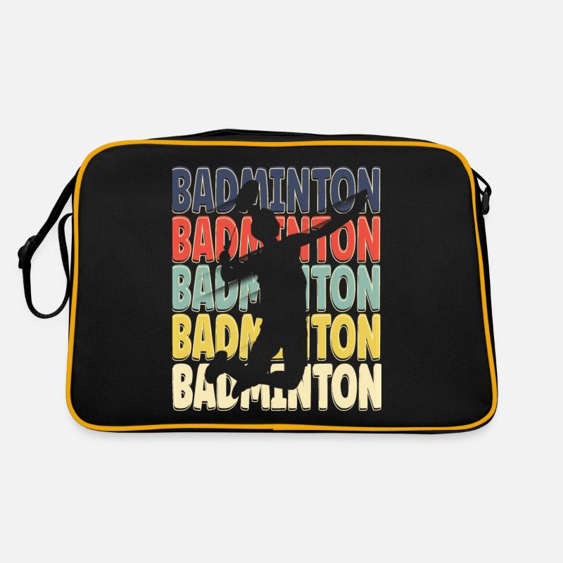 Cool Retro Text Silhouette Badminton Sac Retro