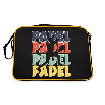 Cool Retro Text Silhouette Padel - Retro Tasche - Schwarz/Gold - Hinten