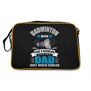 Cool Badminton Dad Badminton Player Father - Retro Bag - black/gold - Back