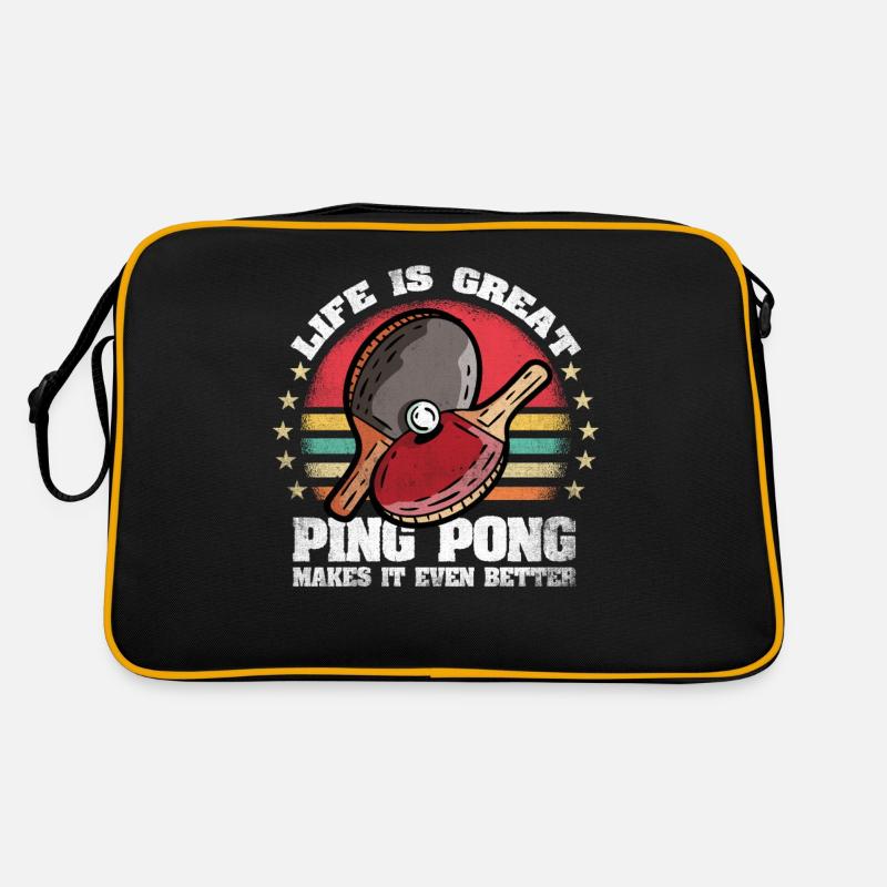 Life is Great Ping Pong Makes It Better Ping Pong Retro Bag
