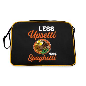 Lustige Spaghetti-Schüssel-Fleischbällchen - Retro Tasche - Schwarz/Gold - Hinten