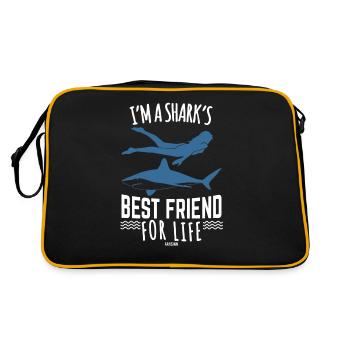 Femme Fille Requin Poisson Animal Amitié - Sac Retro - noir/or - Dos