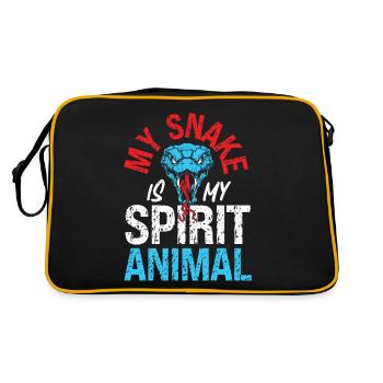 Snake Serpent Vintage My Snake Is - Retro Tasche - Schwarz/Gold - Hinten