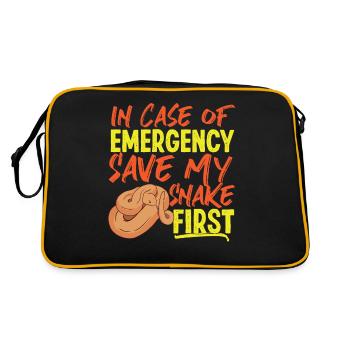 Snake Serpent In Case Of Emergency - Retro Tasche - Schwarz/Gold - Hinten