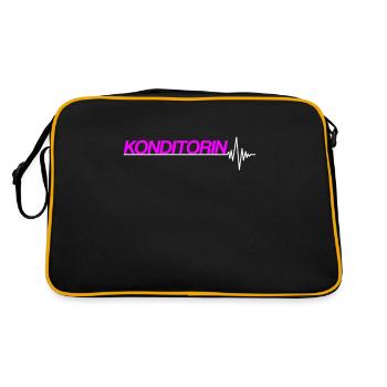 Konditorin - Retro Tasche - Schwarz/Gold - Hinten