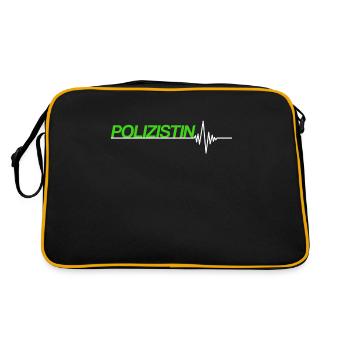 Polizistin - Retro Tasche - Schwarz/Gold - Hinten