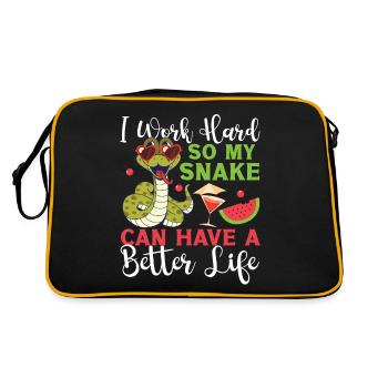 Snake Serpent I Worked So Hard So - Retro Tasche - Schwarz/Gold - Hinten