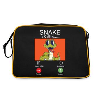 Snake Serpent Phone Display Snake - Retro Tasche - Schwarz/Gold - Hinten