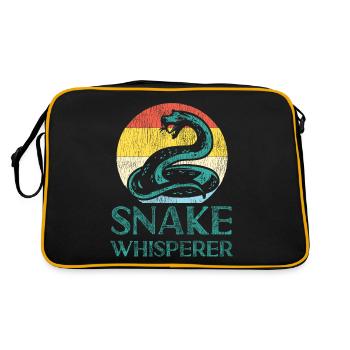 Snake Serpent Retro Vintage Snake - Retro Tasche - Schwarz/Gold - Hinten
