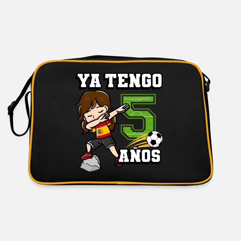 Fußballmädchen Es Ist Mein 5 Geburtstag Spanische Retro Tasche