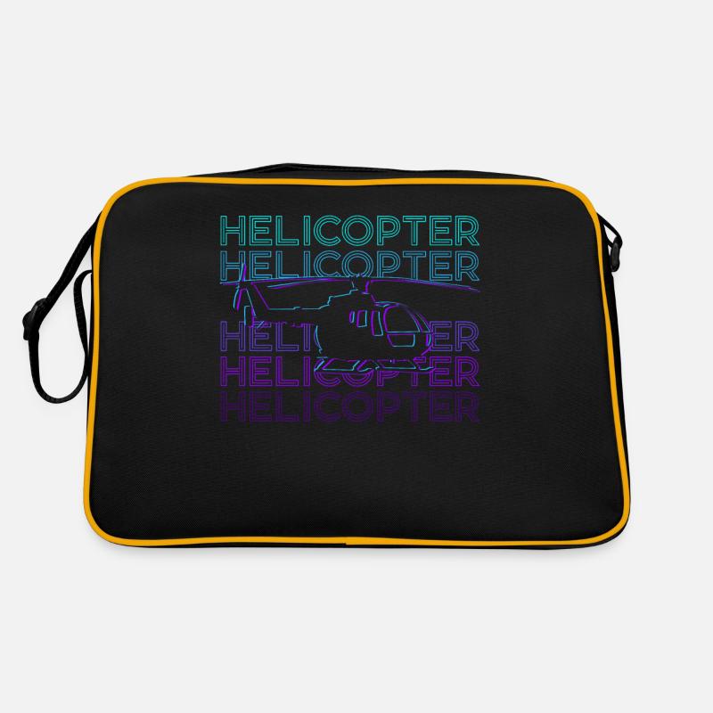 Hubschrauber Pilot Chopper Kopter Retro Retro Tasche