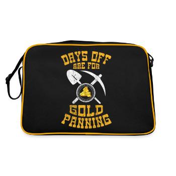 Goldene Plakette Mit Crossing Picke Gold Miner - Retro Tasche - Schwarz/Gold - Hinten